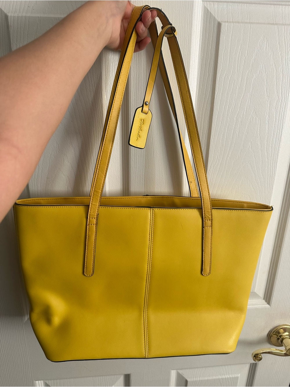 Women's Yellow Leather Tote Bag by Coach